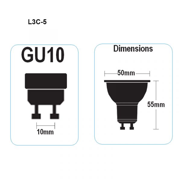 400 Lm/5W Non-Dimmable LED GU10 Lamp