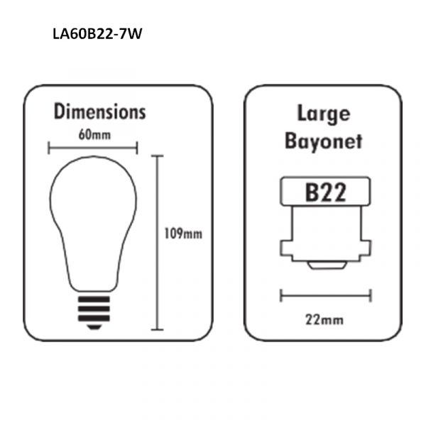 600 Lm/7W Non-Dimmable LED B22 Lamps