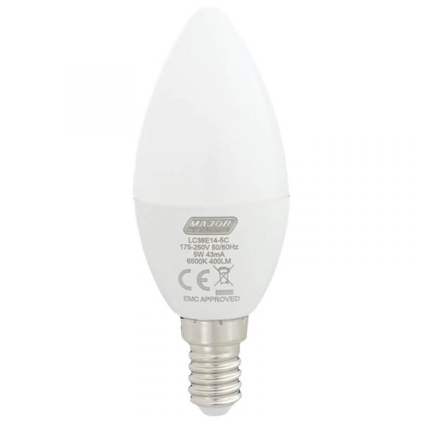 320 Lm/5W Non-Dimmable LED Candle Lamp